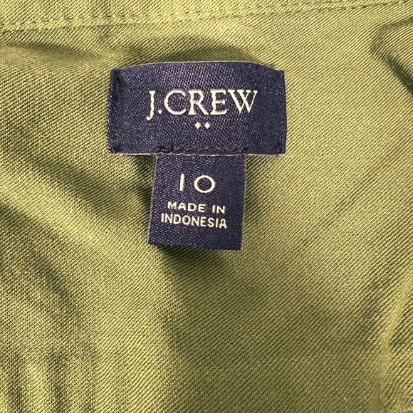 J. Crew Re-imagined Button Down Belted Shirt Dress 10 Hunter Green Transition - Picture 2 of 10